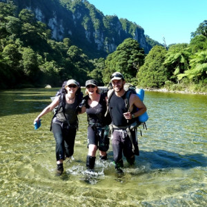 Getting the feet wet at Paparoa National Park.